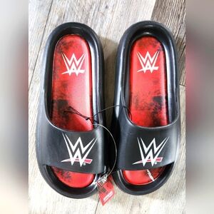 WWE Men's Comfort Slide Sandals - Black/Red